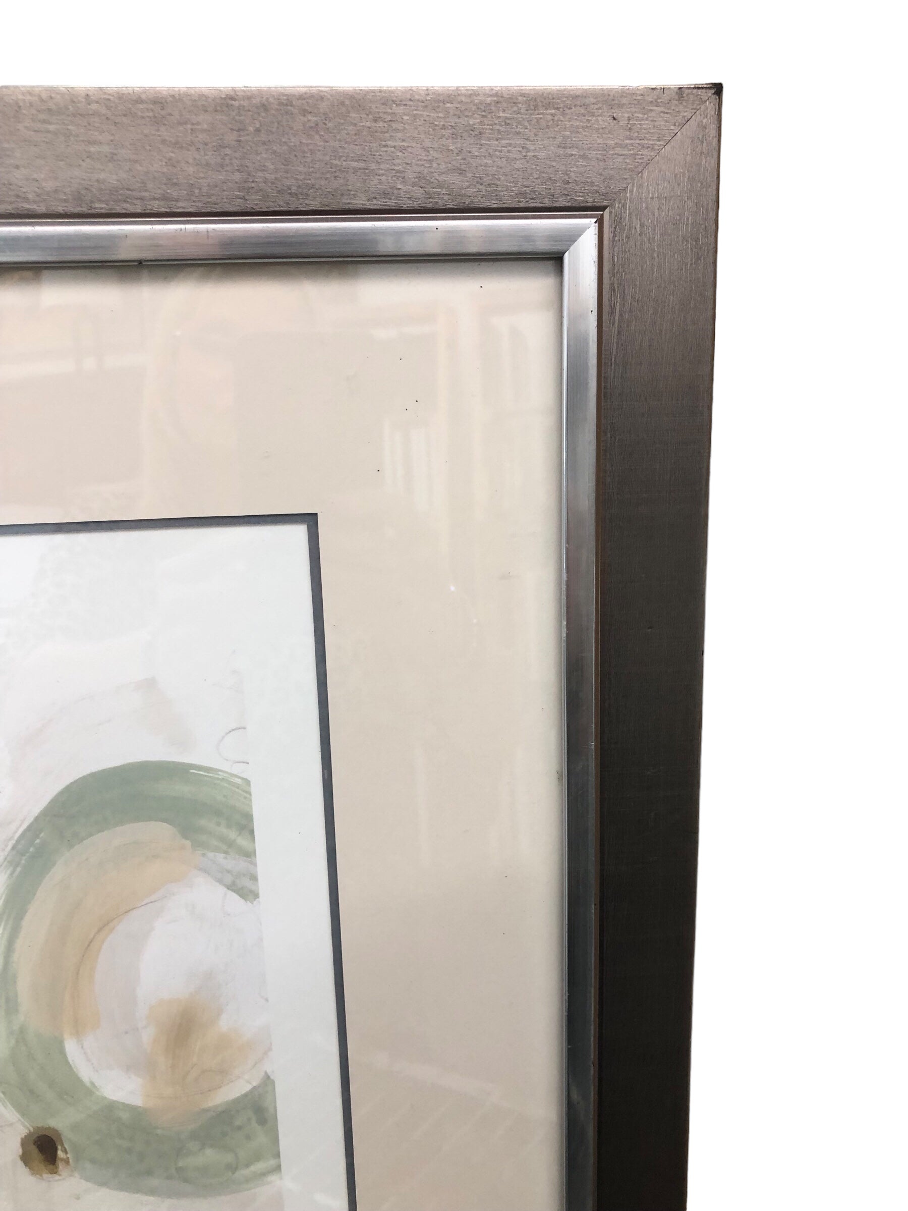 Modern Circle Pewter coloured frame