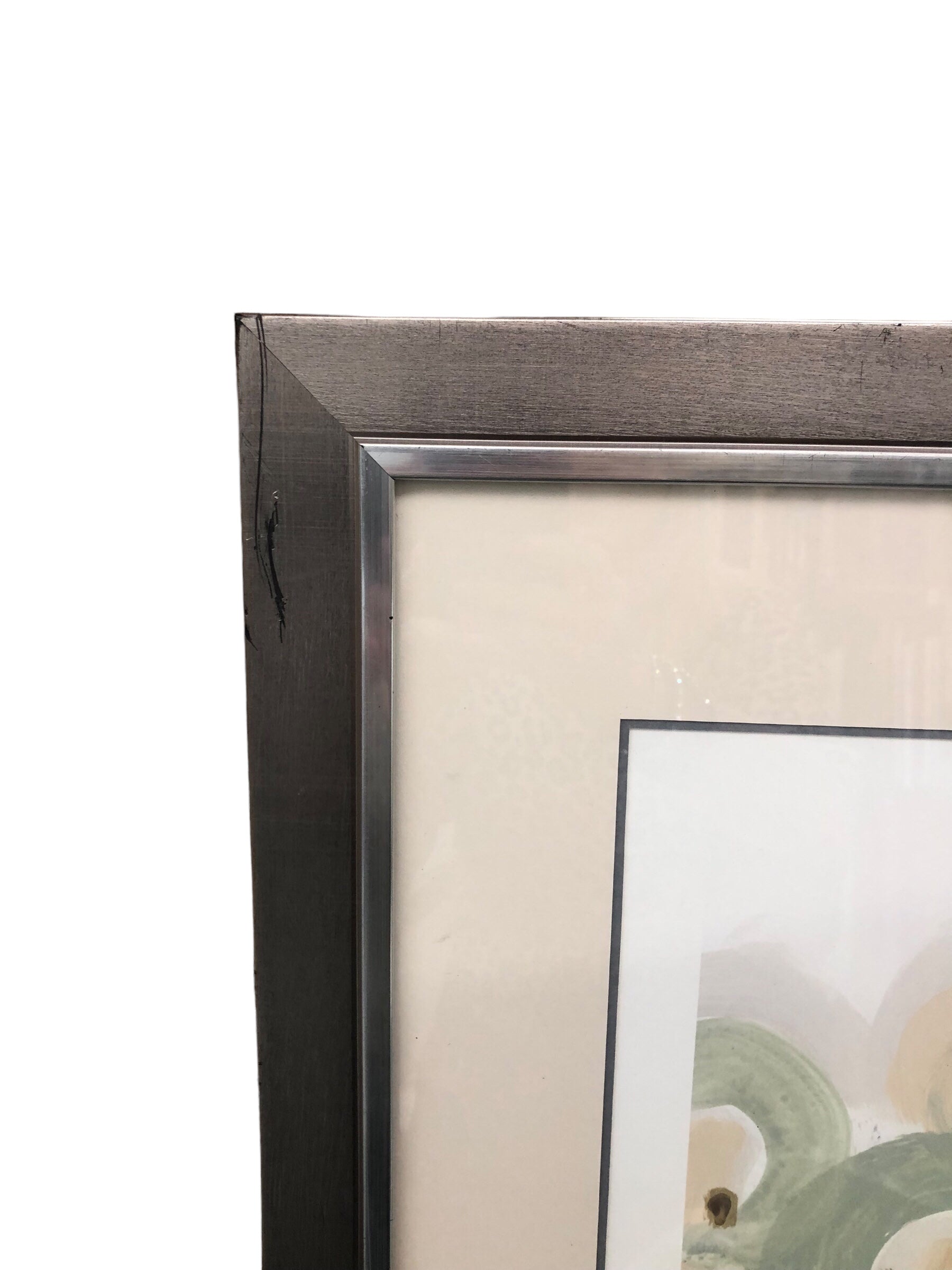 Modern Circle Pewter coloured frame