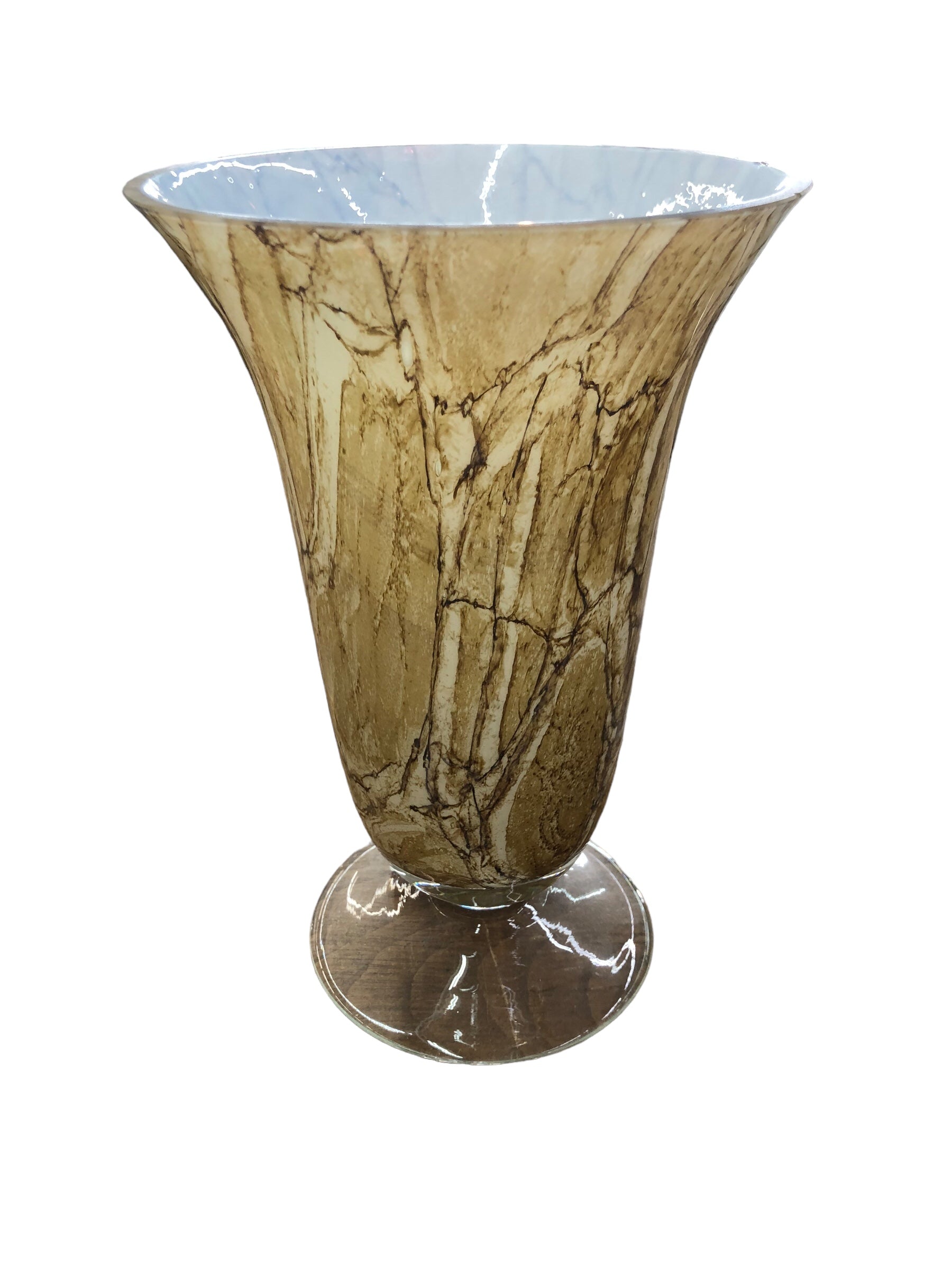 Beige/gold swirl vase