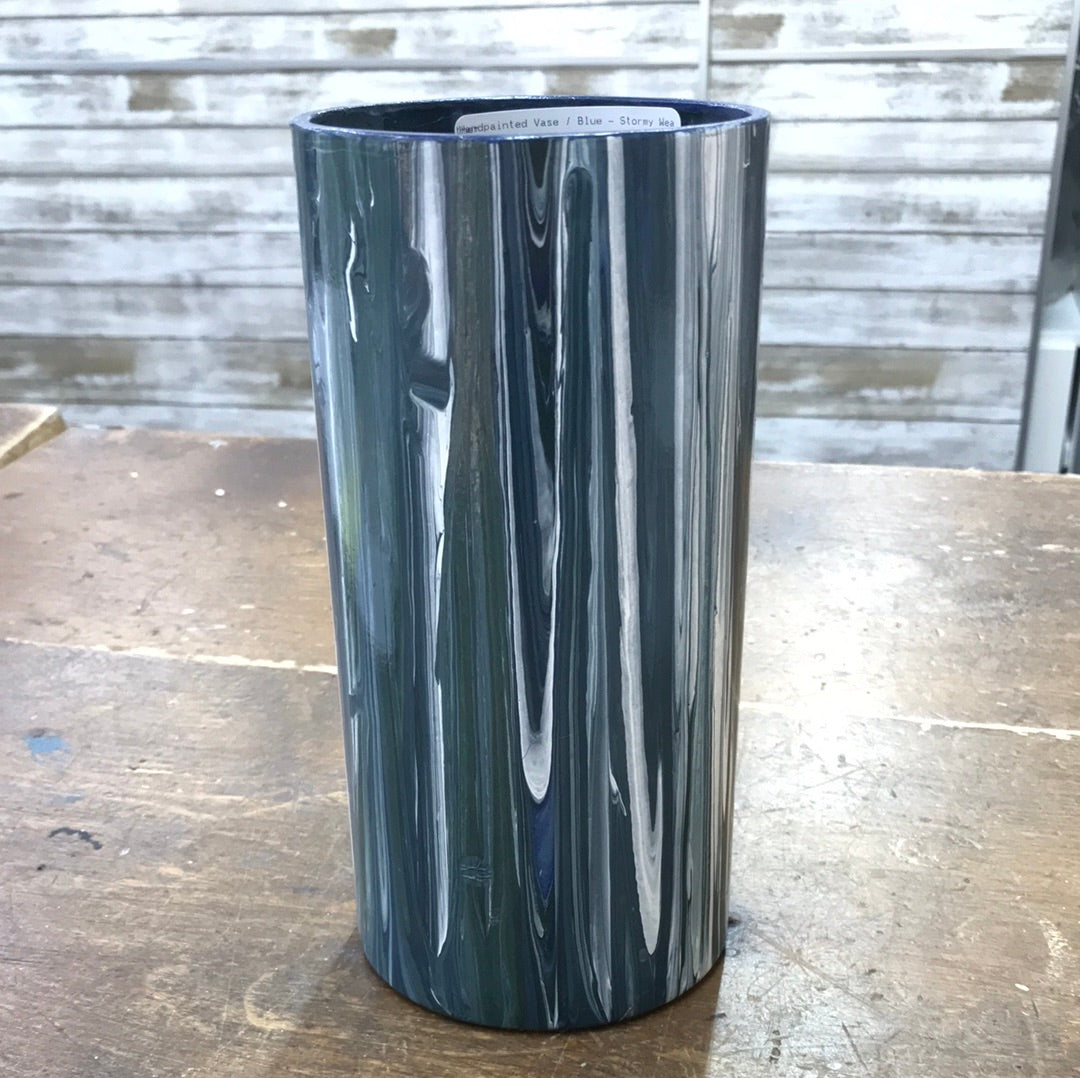 Handpainted Vase / Blue - Stormy Weather