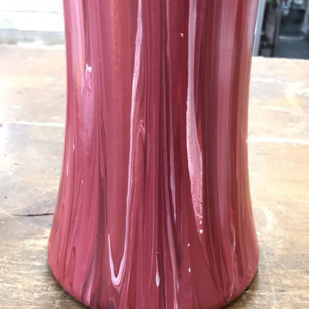 Handpainted Vase / Canadian Red/White