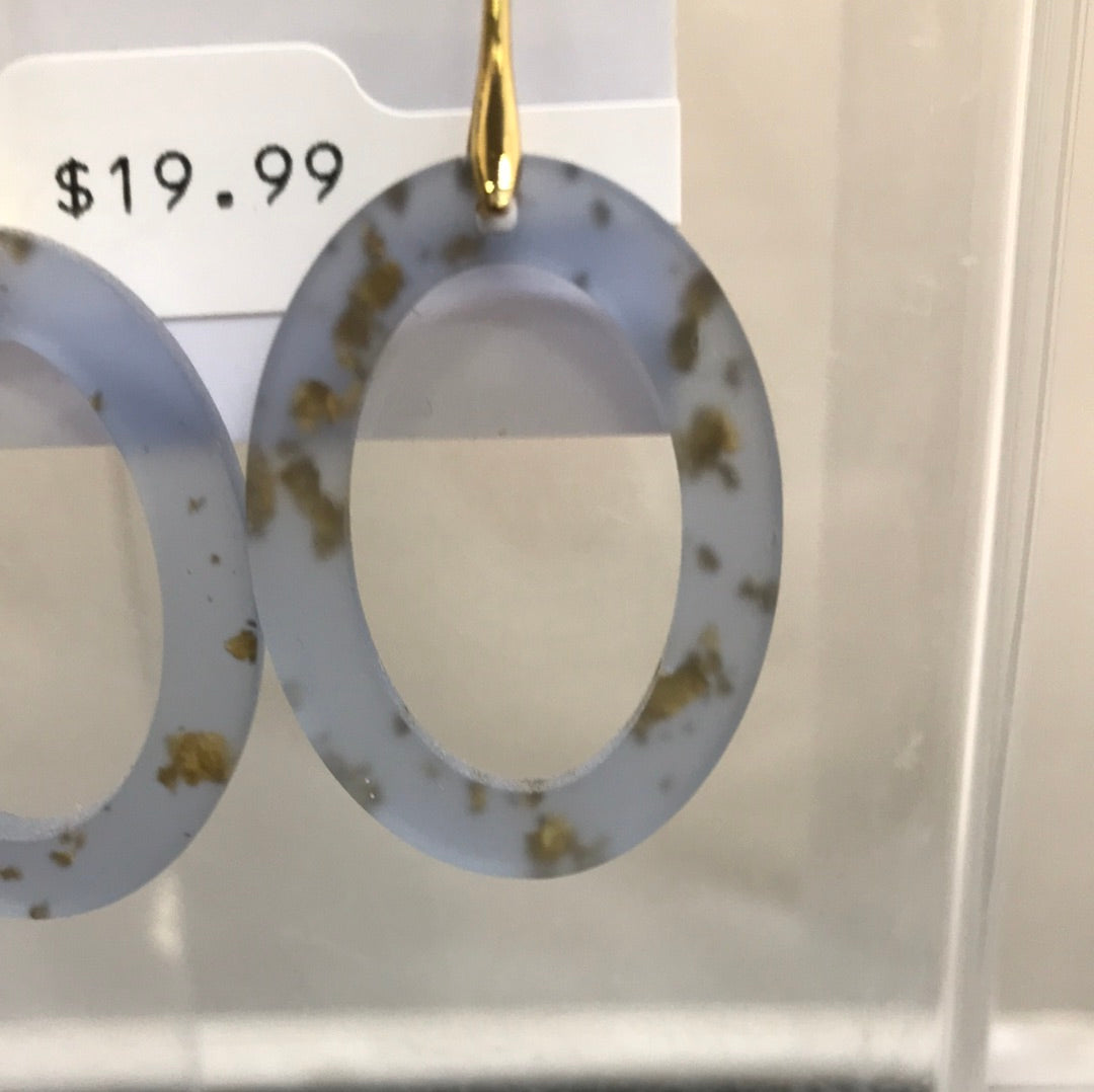 16Kt Gold Plated Blue Hoop Earring