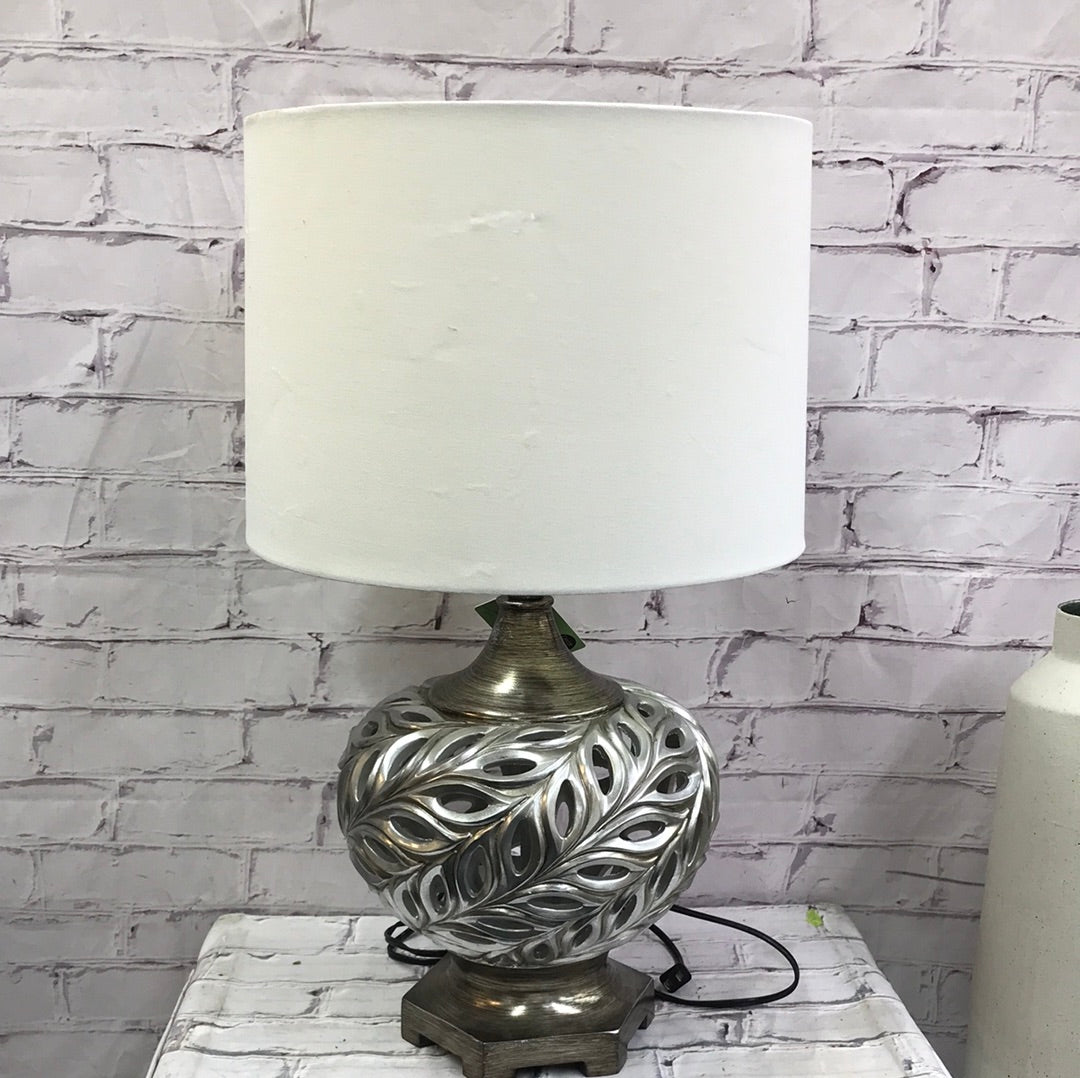 Lamp with Decorative Leaves on Base