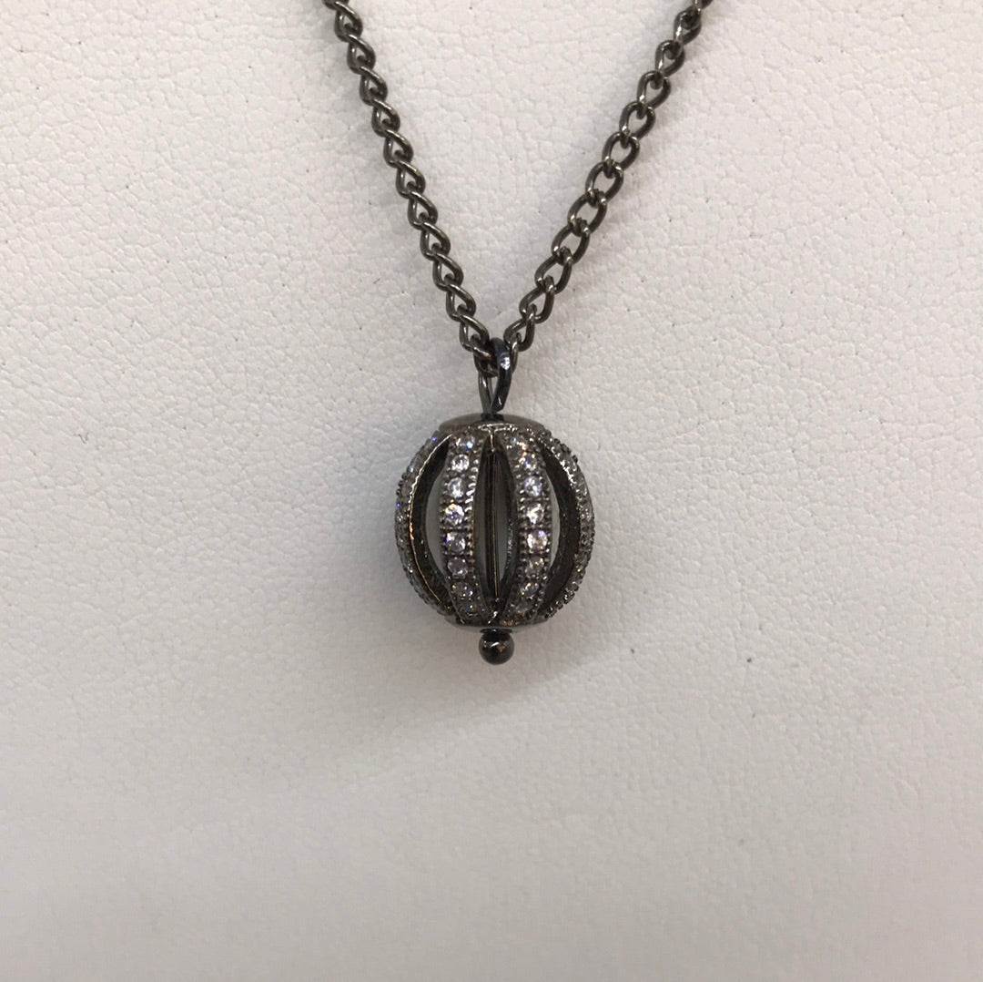 16" Black Chain with Sphere