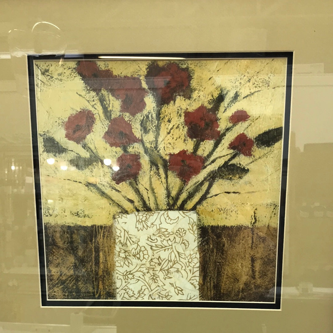 Poppy doubled matted/ framed