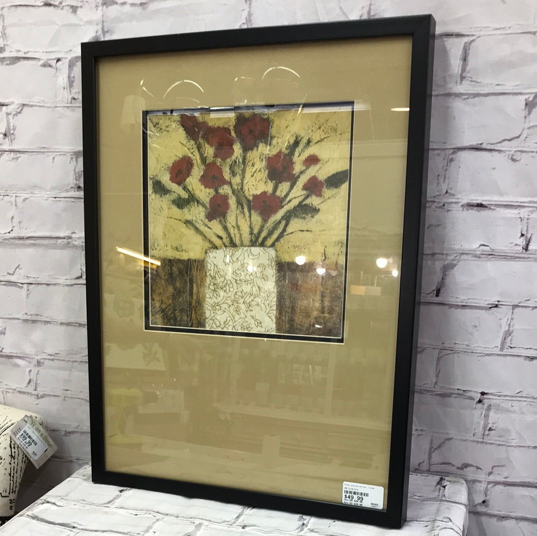 Poppy doubled matted/ framed