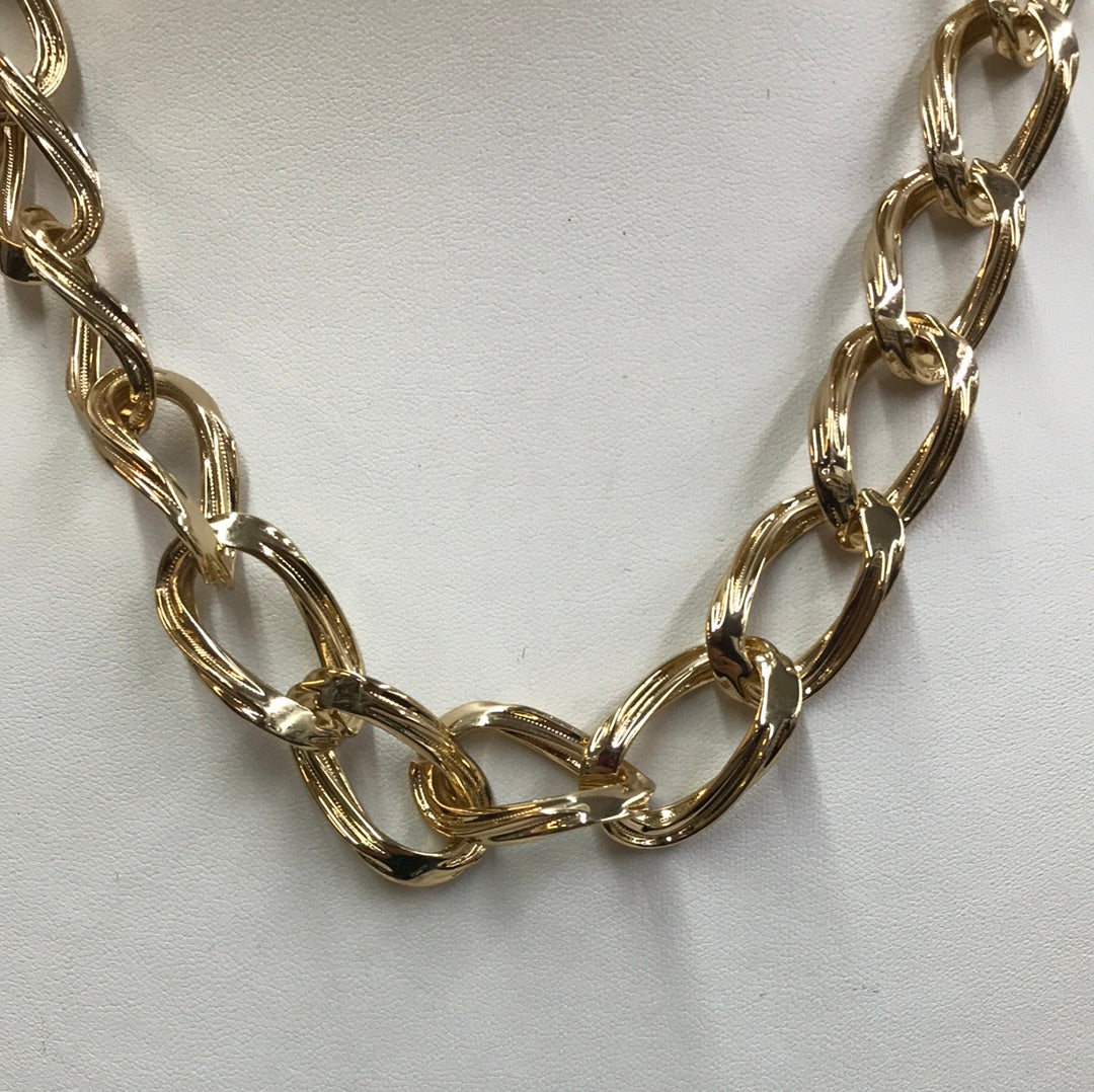 3xGold Plate /31 Links Necklace