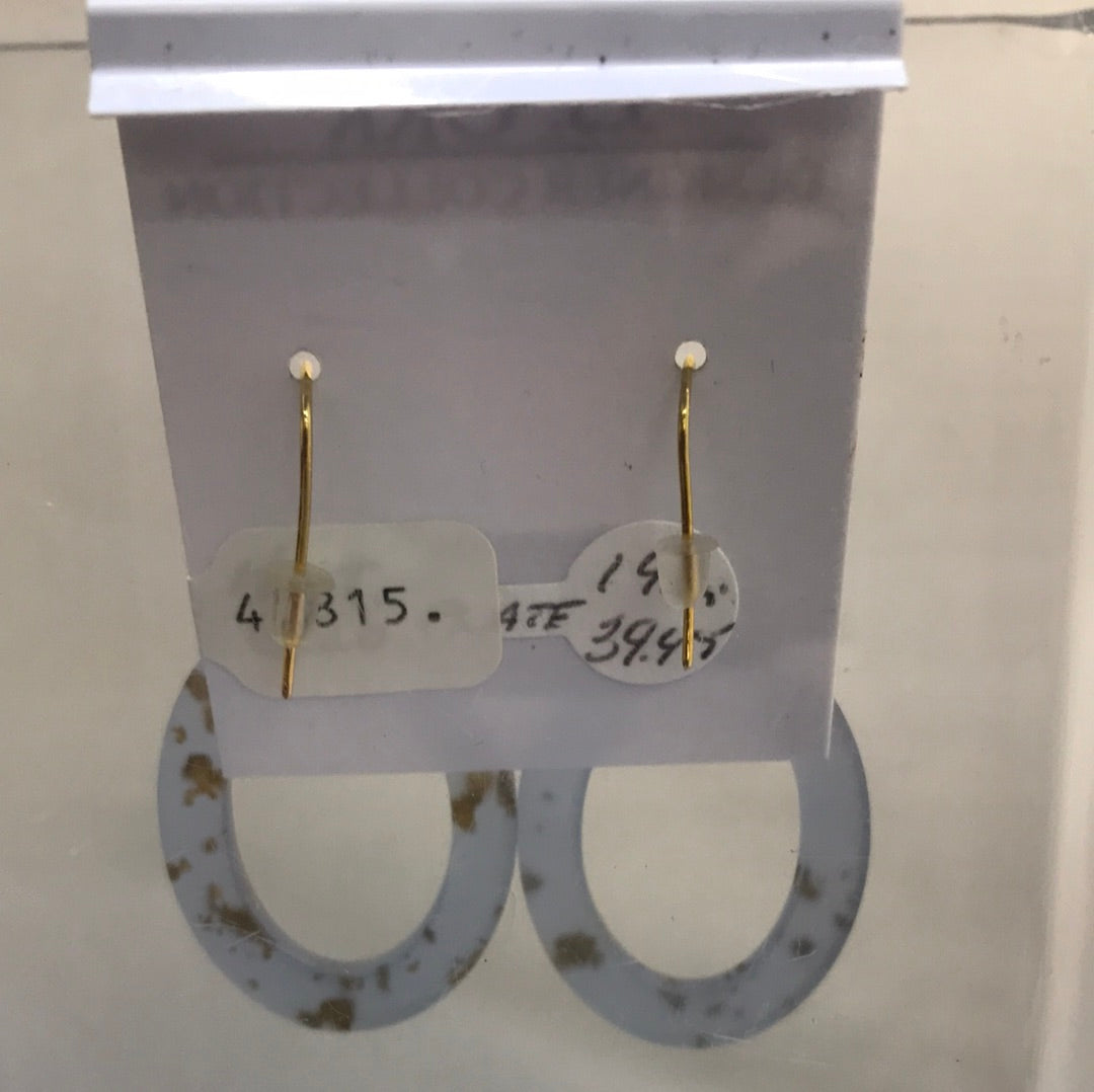 16Kt Gold Plated Blue Hoop Earring