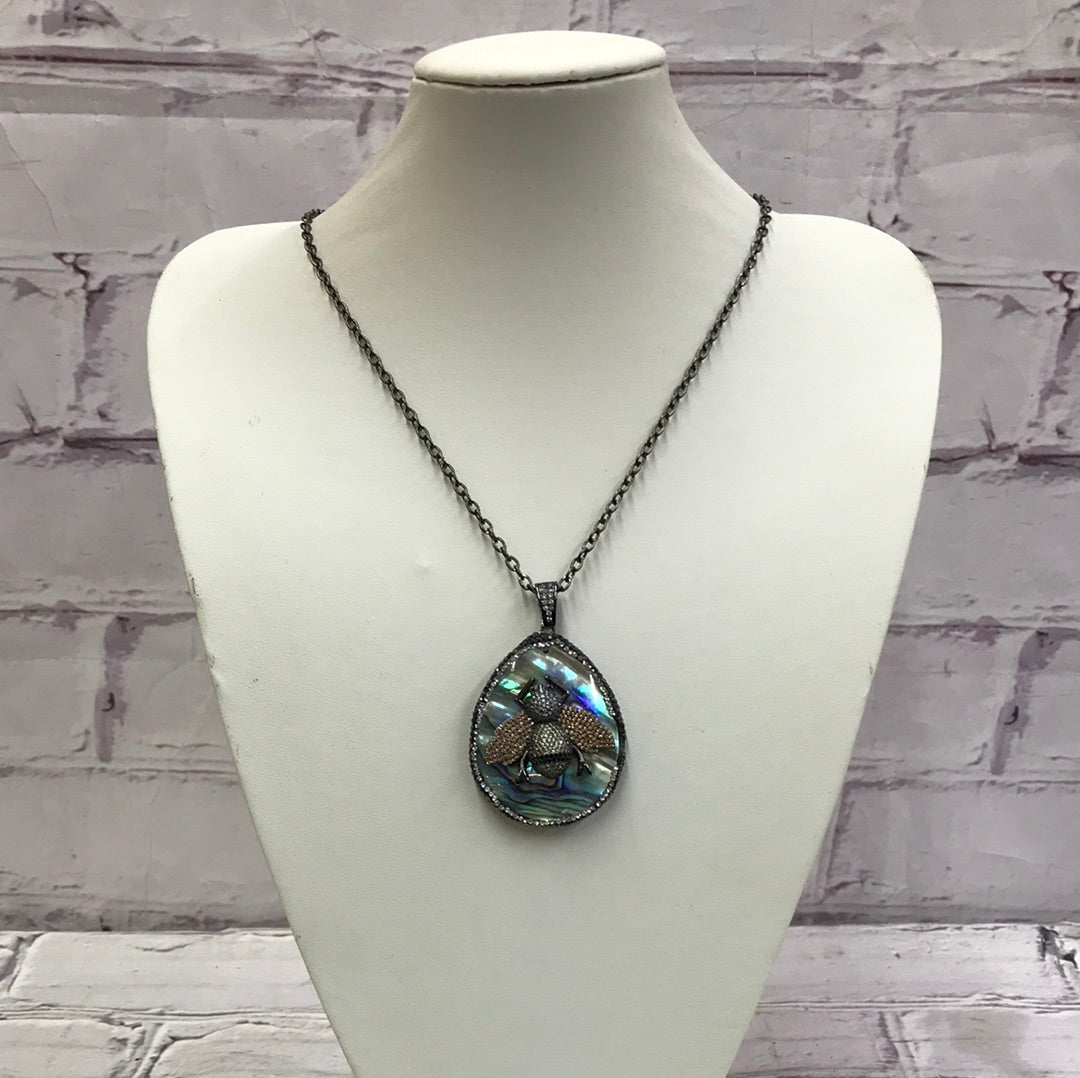Shell Necklace with Cubic Zirconia