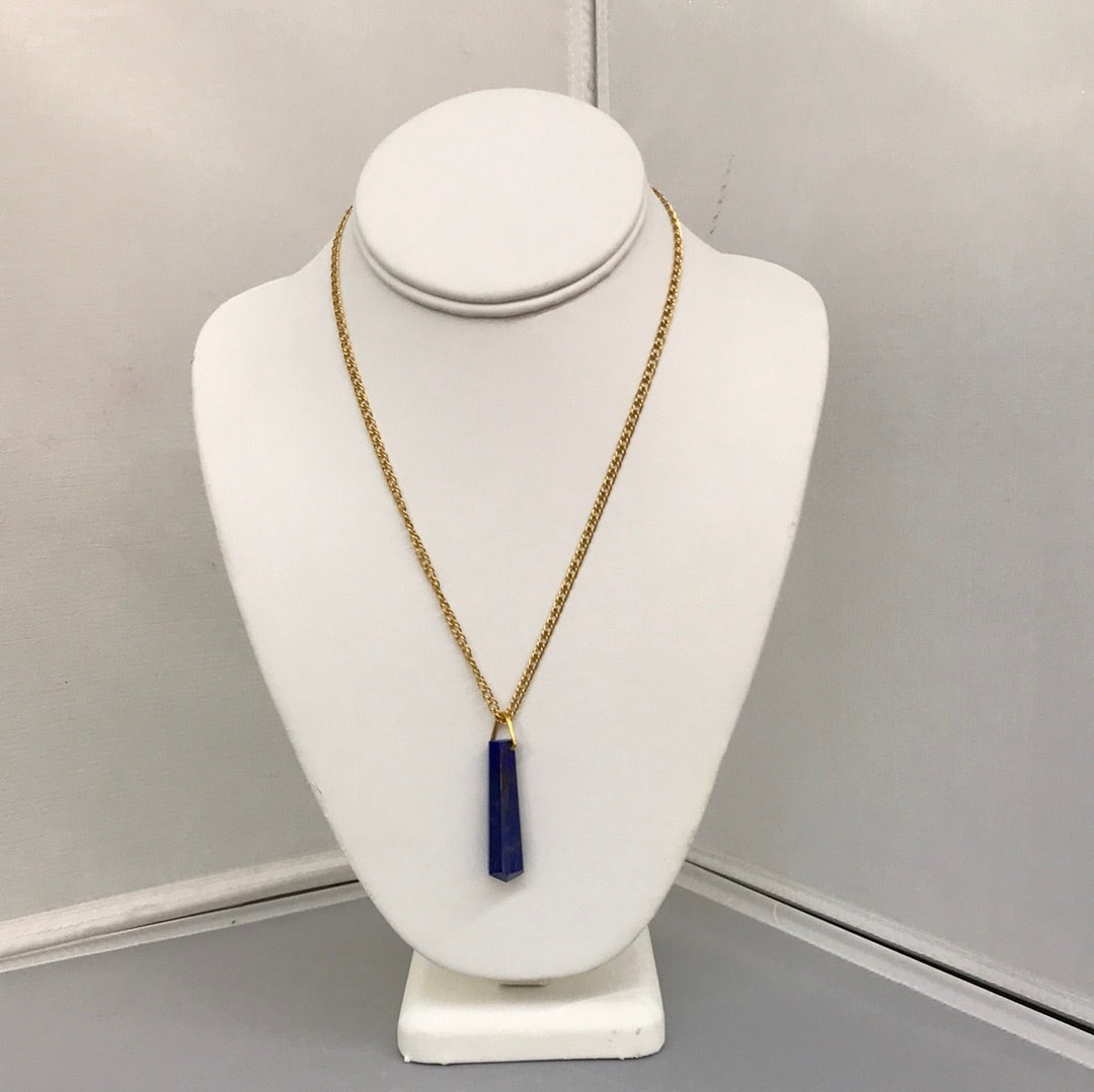 18" Gold chain with sodalite