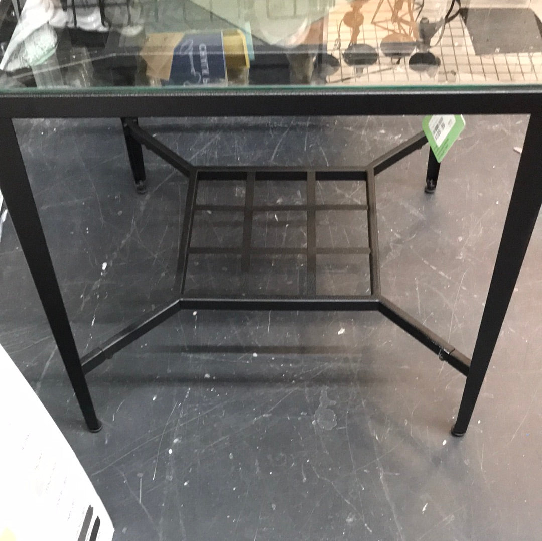 Glass Top and Metal End Table