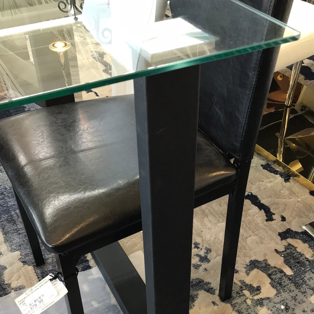 Franco glass table/ black legs