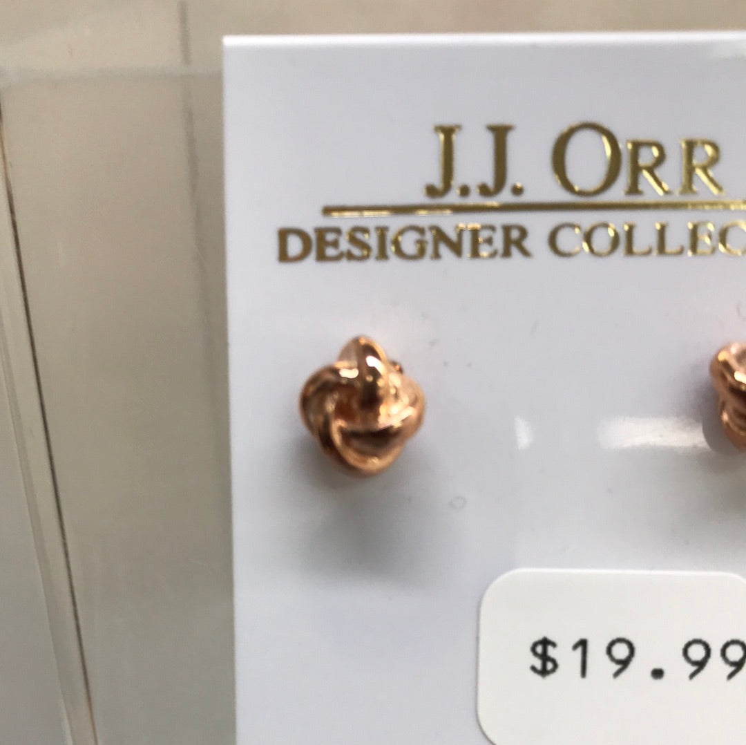 Rose Gold Knot Stud Earring