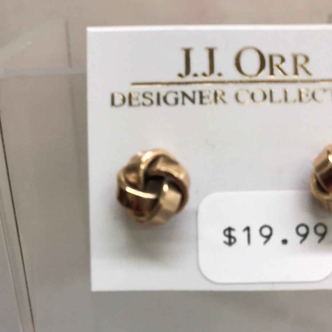 Gold Coloured Knot Stud Earring
