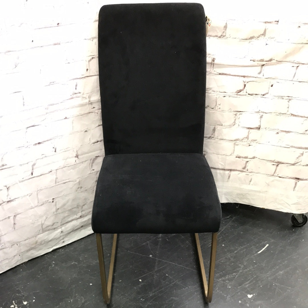 Black Velour Fabric Chair