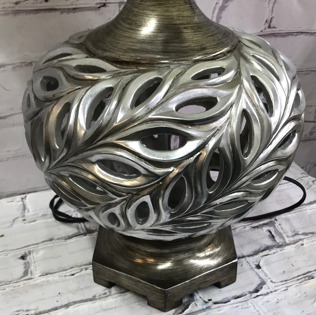 Lamp with Decorative Leaves on Base