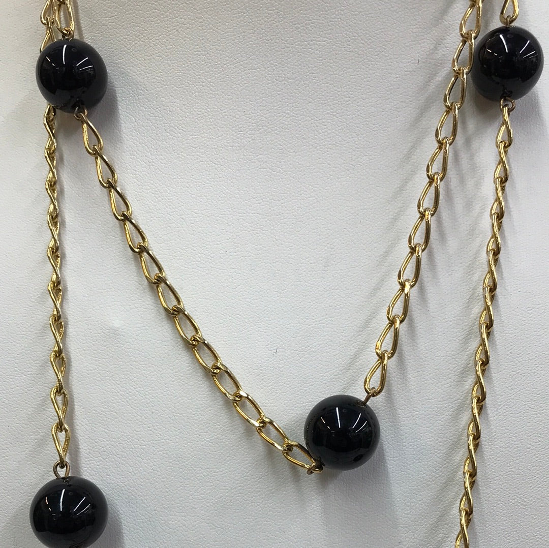 Black Onyx with Gold Plated