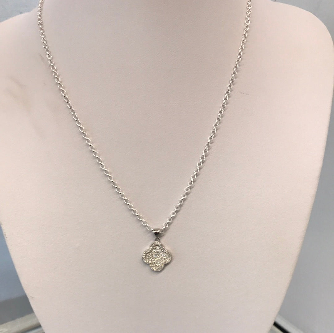 Small Bling Pendant w/Link Chain