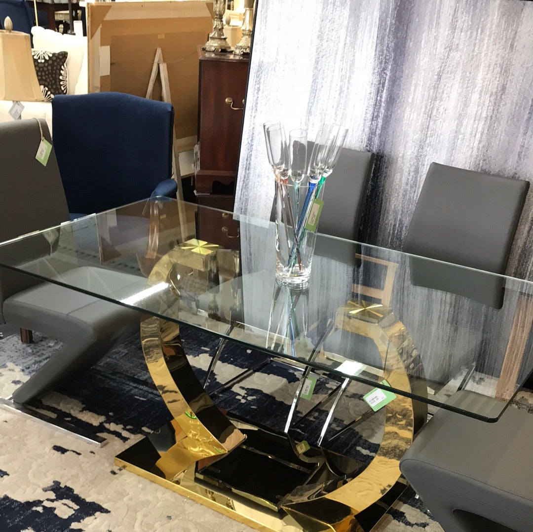 Brass and Glass DiningTable