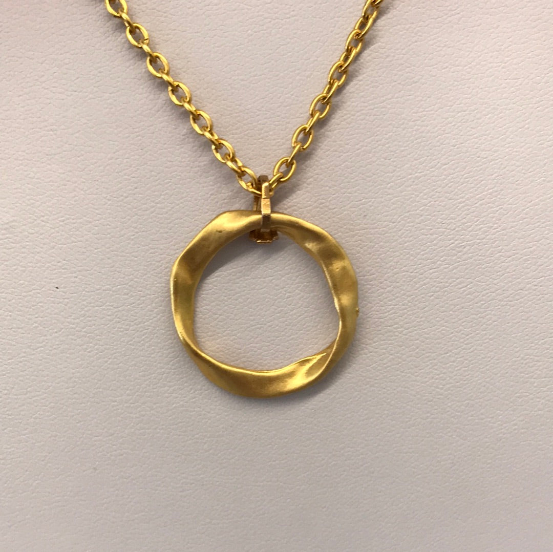 Gold Circle Pendant Necklace
