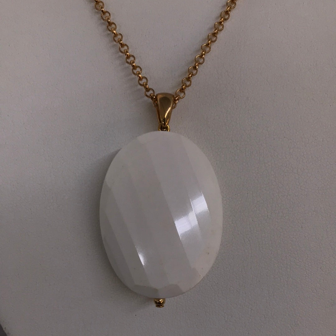 30" Gold Chain with Agate
