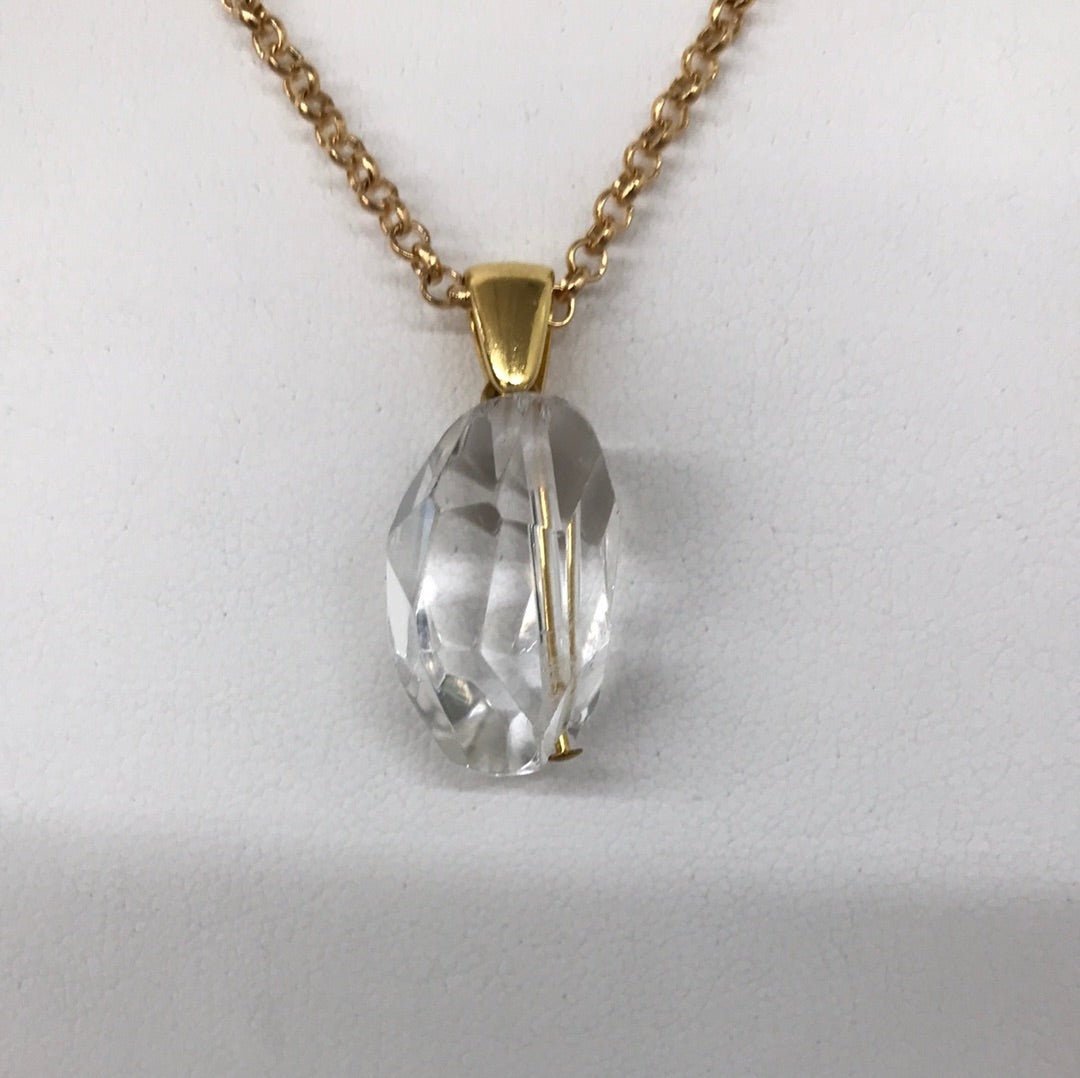 Rock Crystal on 17" Chain