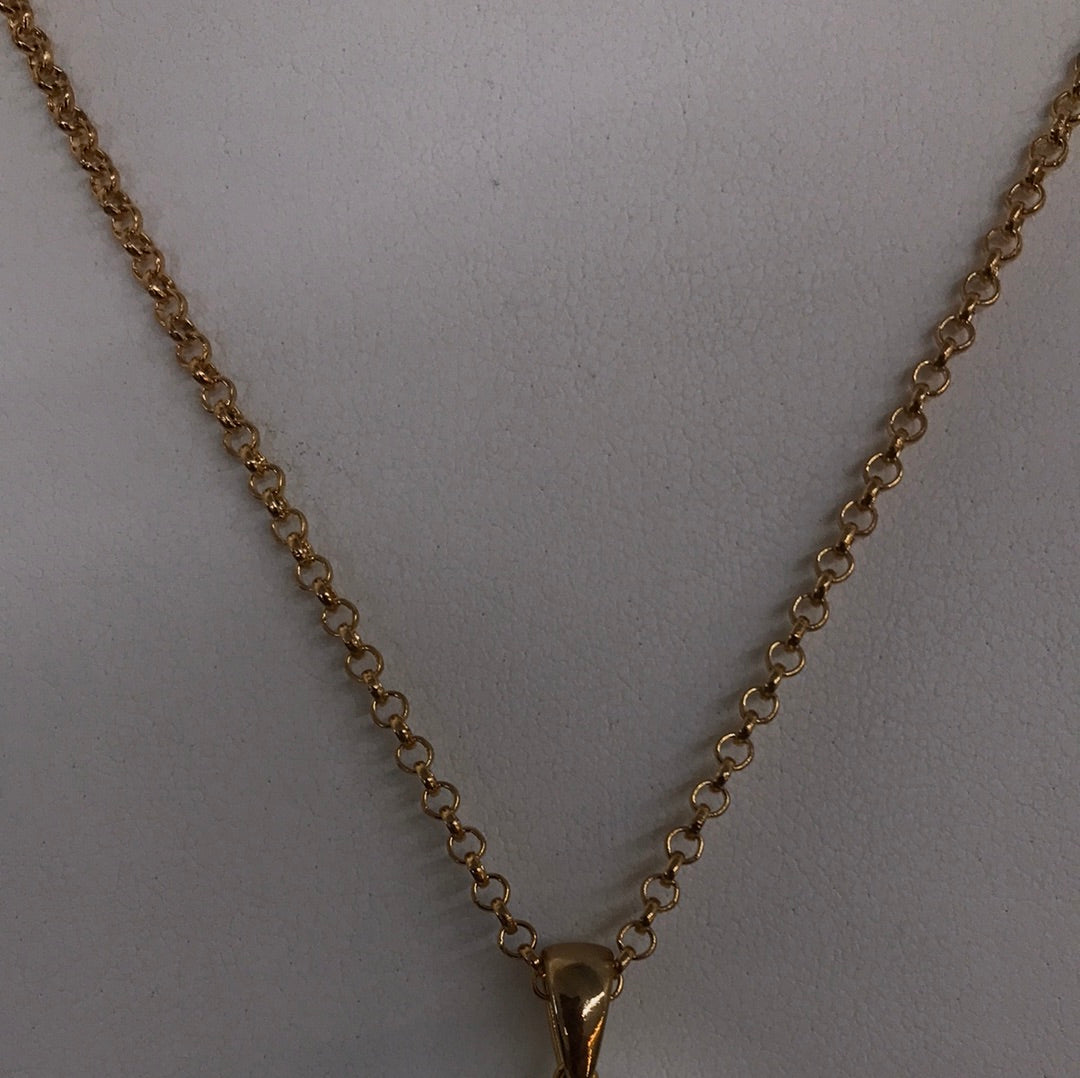 30" Gold Chain with Agate