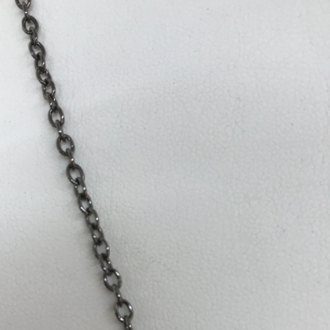 18" Black Chain with Carved Black Spinel